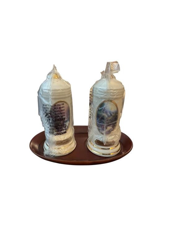 Avon Other - Thomas Kinkade Avon China Salt and Pepper Shakers with Tray Cottage Art Set